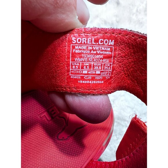 Sorel kinetic Impact Red Strappy Platform Sandal women size 8.5 - Picture 9 of 10